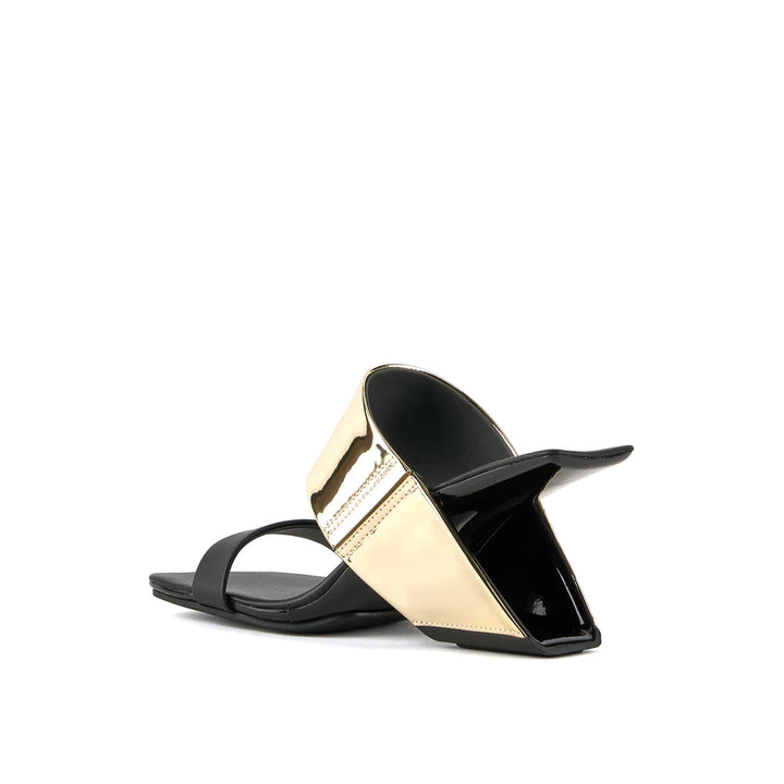 United Nude Loop Hi Black Gold II Sandały Damskie Na Obcasie Czarne Złote