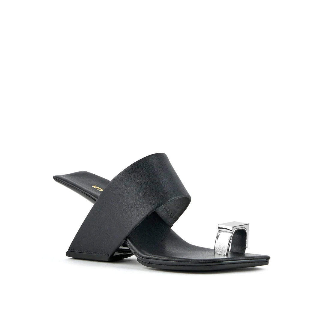 United Nude Loop Toe Hi Cube Ring Black Klapki Damskie na Obcasie Czarne