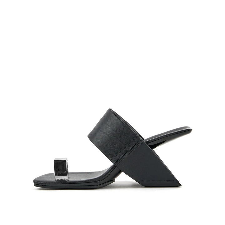 United Nude Loop Toe Hi Cube Ring Black Klapki Damskie na Obcasie Czarne