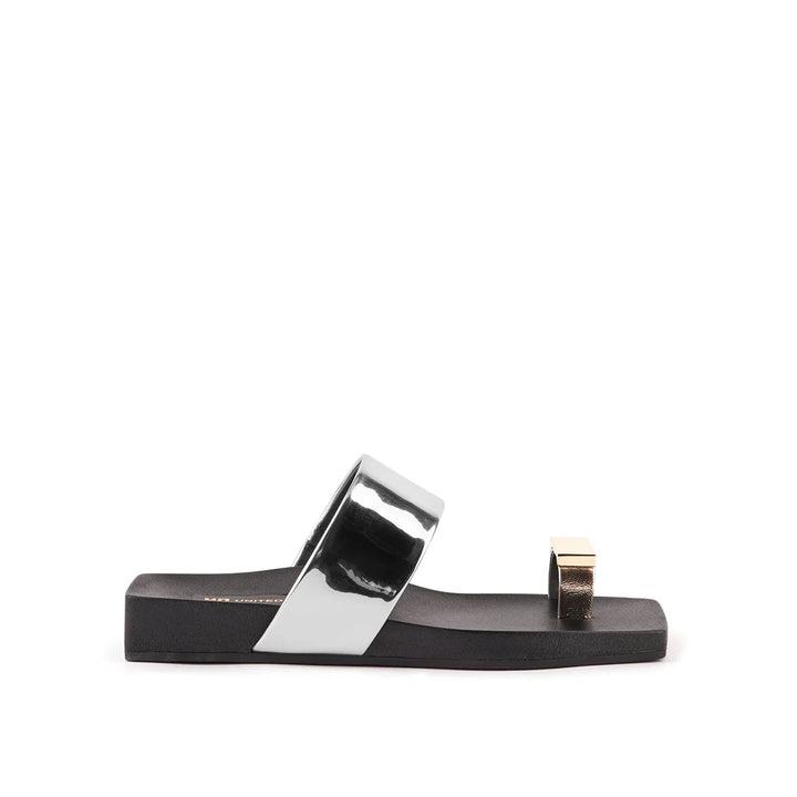United Nude Loop Toe Lo Cube Ring Silver Klapki Damskie Srebrne