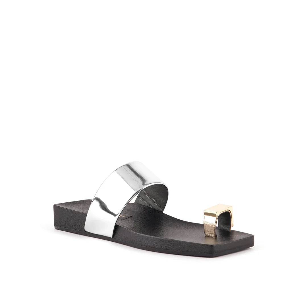 United Nude Loop Toe Lo Cube Ring Silver Klapki Damskie Srebrne
