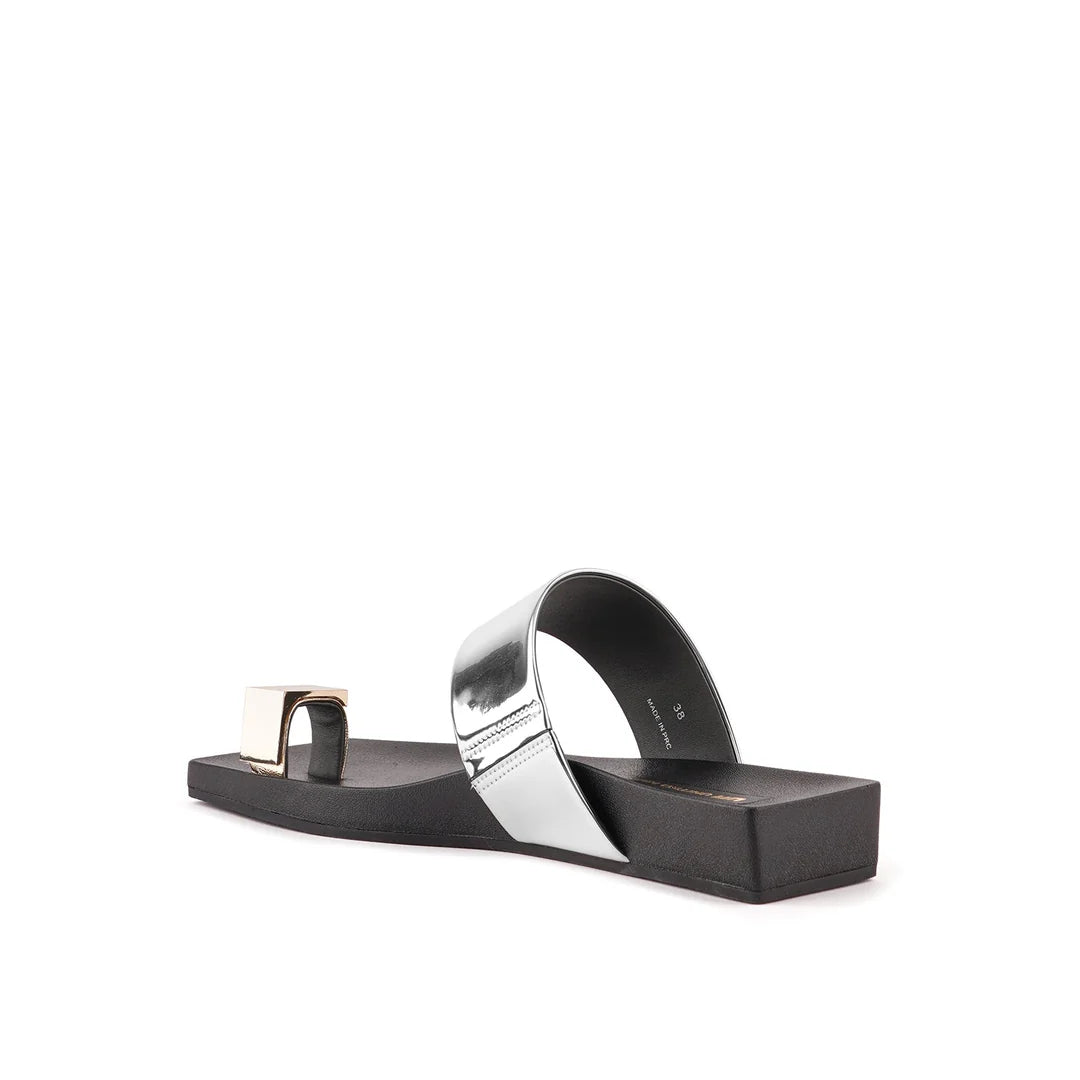 United Nude Loop Toe Lo Cube Ring Silver Klapki Damskie Srebrne