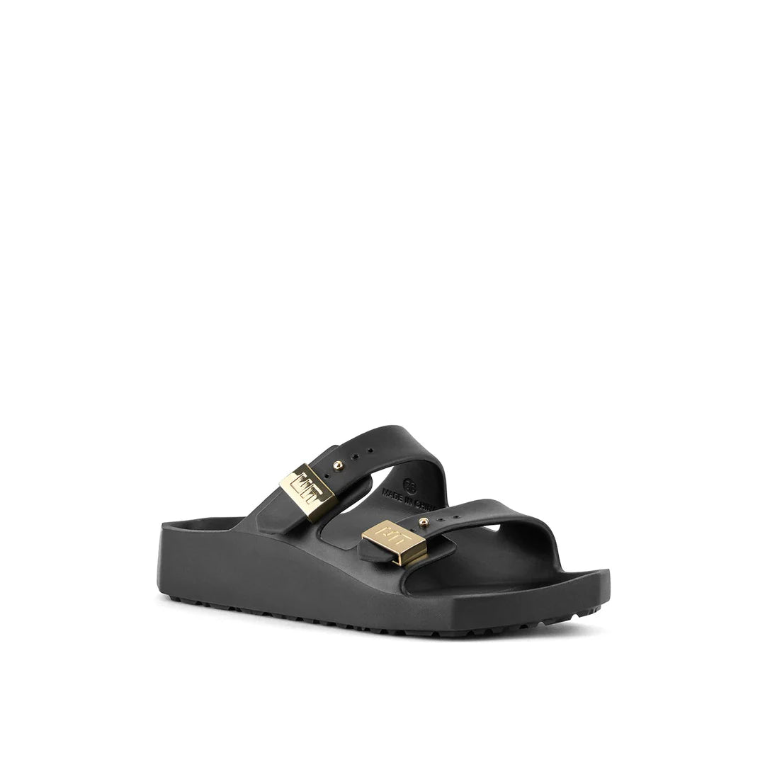 United Nude Moses Unisex Black + Gold Klapki Damskie Czarne