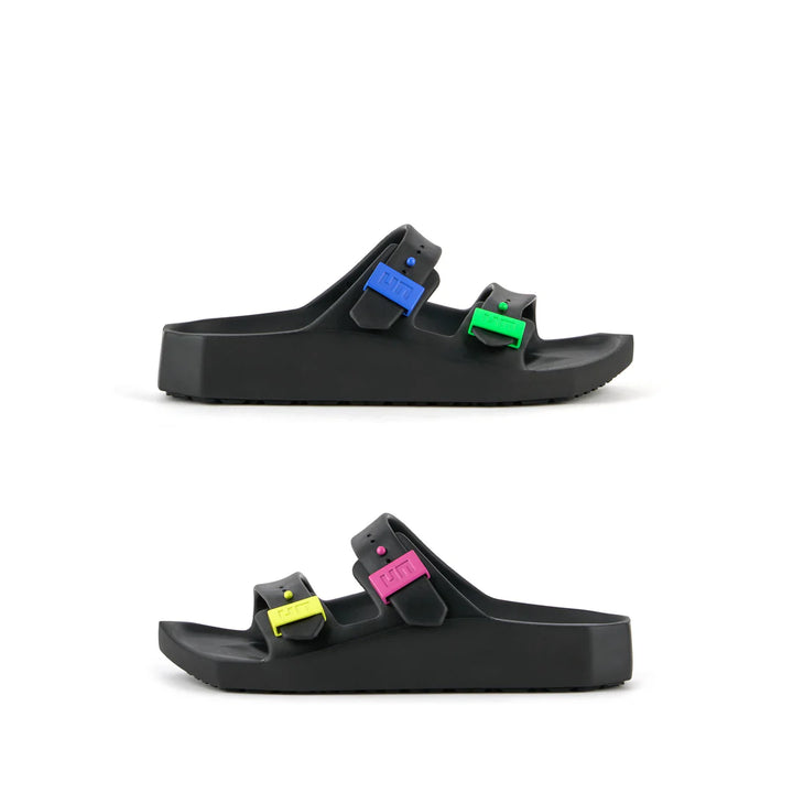 United Nude Moses Unisex Black + Neon Flair Klapki Damskie Czarne
