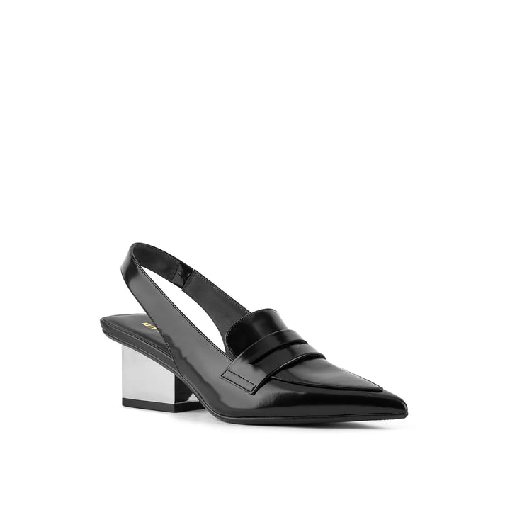 United Nude Raila Loafer Mid Black Buty na Obcasie Czarne