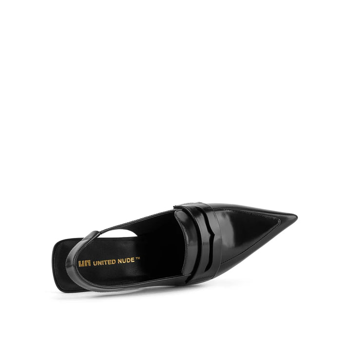 United Nude Raila Loafer Mid Black Buty na Obcasie Czarne