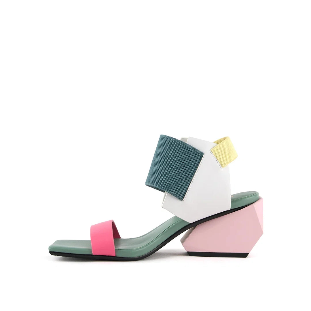 United Nude Ricky Sandal Mid Future Mix Sandały Damskie Na Obcasie Wielokolorowe