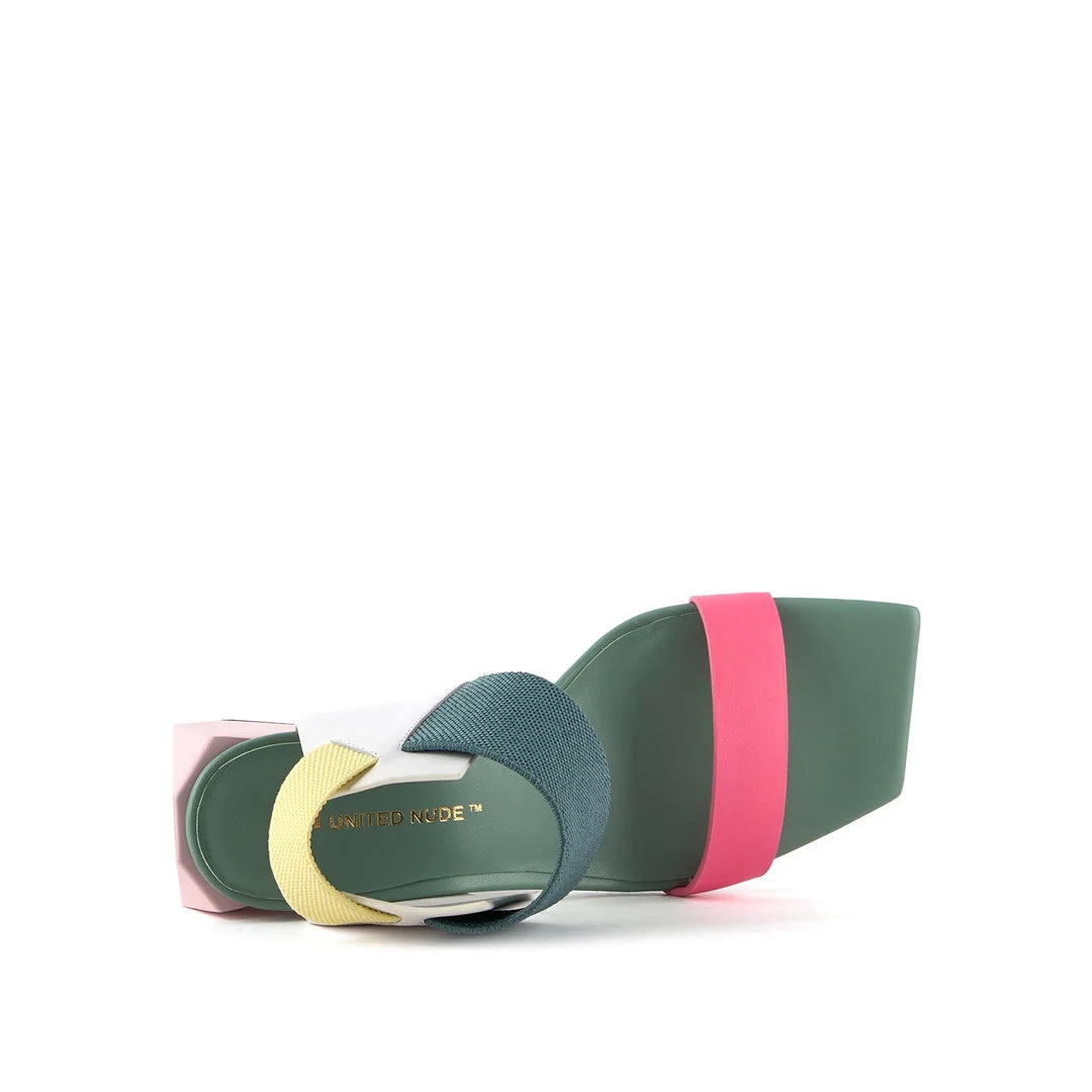 United Nude Ricky Sandal Mid Future Mix Sandały Damskie Na Obcasie Wielokolorowe
