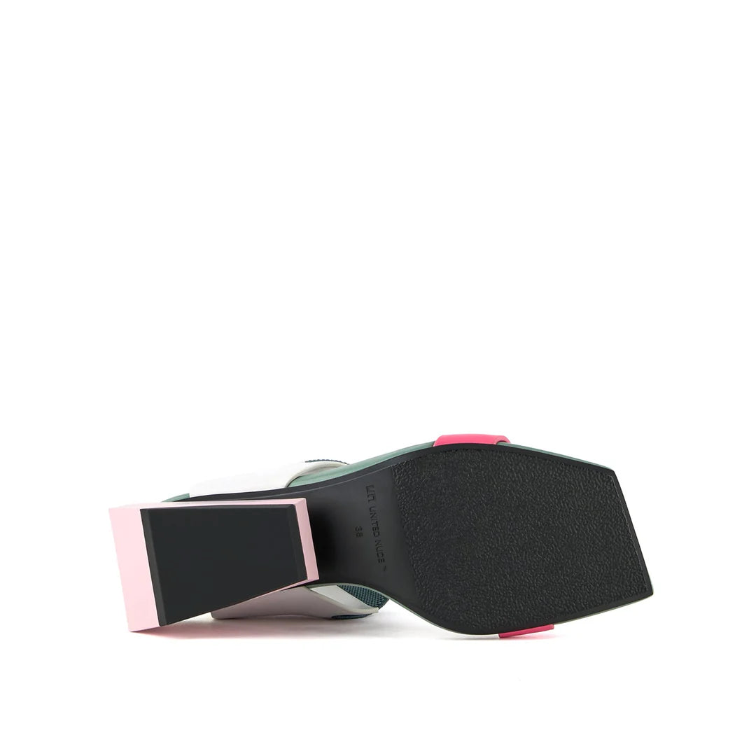 United Nude Ricky Sandal Mid Future Mix Sandały Damskie Na Obcasie Wielokolorowe