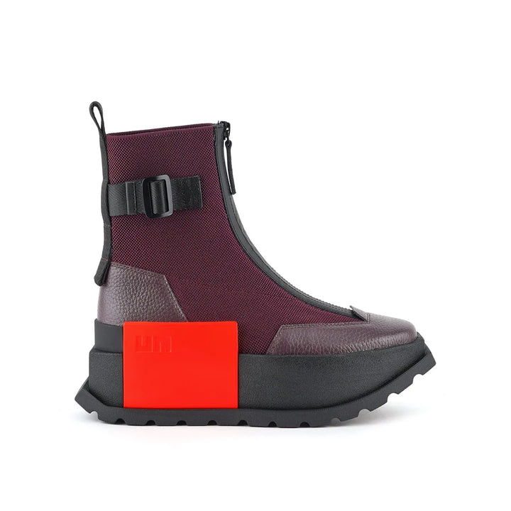 United Nude Roko Bootie III Cherry Mix Botki Damskie na Platformie Bordowe