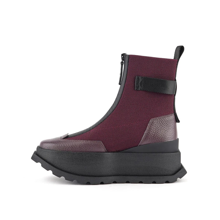 United Nude Roko Bootie III Cherry Mix Botki Damskie na Platformie Bordowe