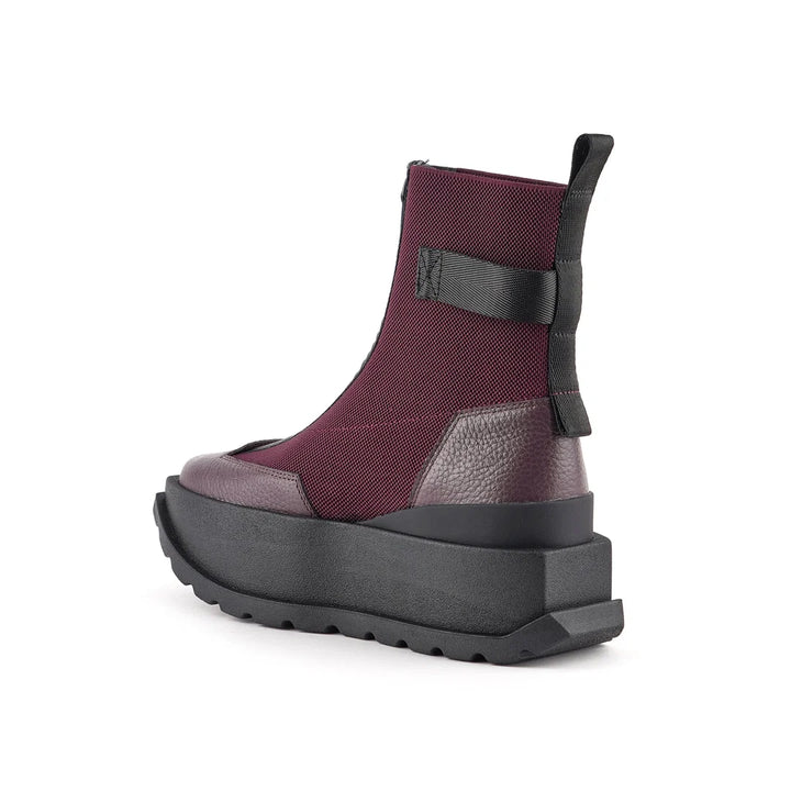 United Nude Roko Bootie III Cherry Mix Botki Damskie na Platformie Bordowe
