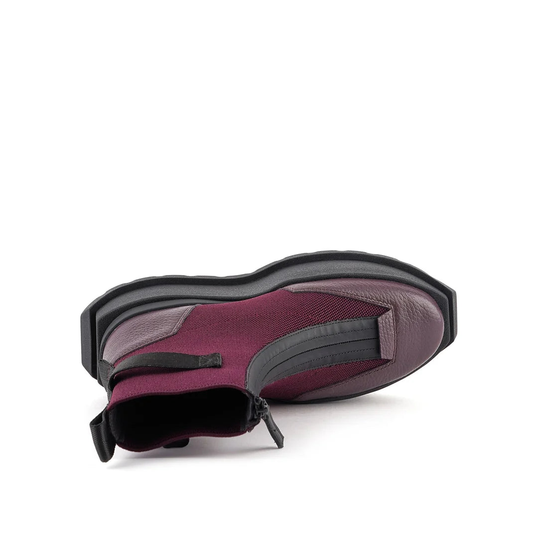 United Nude Roko Bootie III Cherry Mix Botki Damskie na Platformie Bordowe