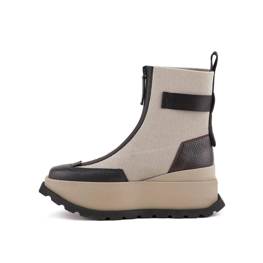United Nude Roko Bootie III Stone Mix Botki Damskie na Platformie Brązowe