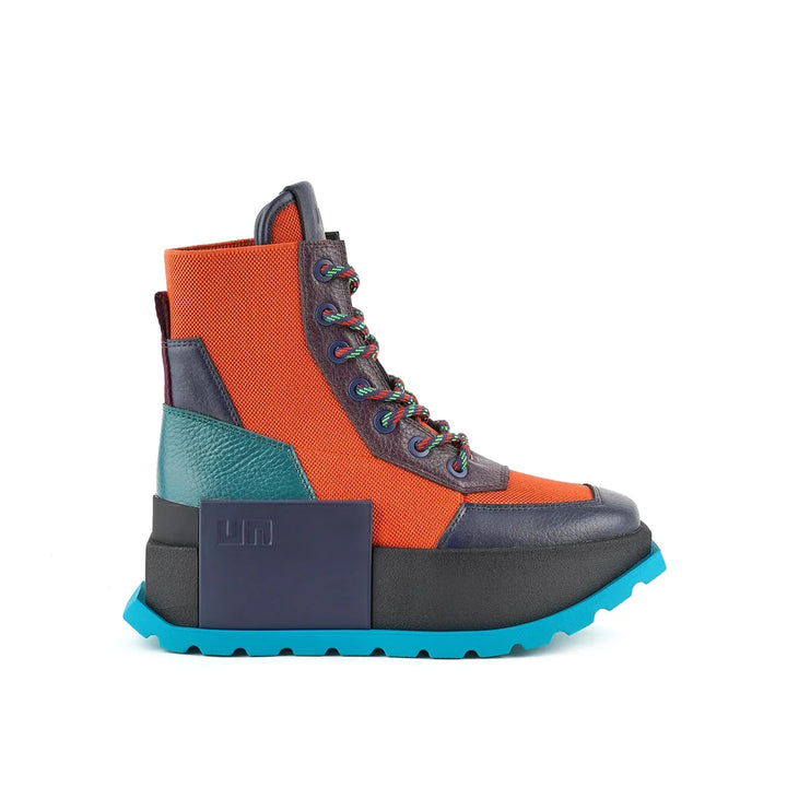 United Nude Roko Combat Bungee Botki Damskie na Platformie Pomarańczowe