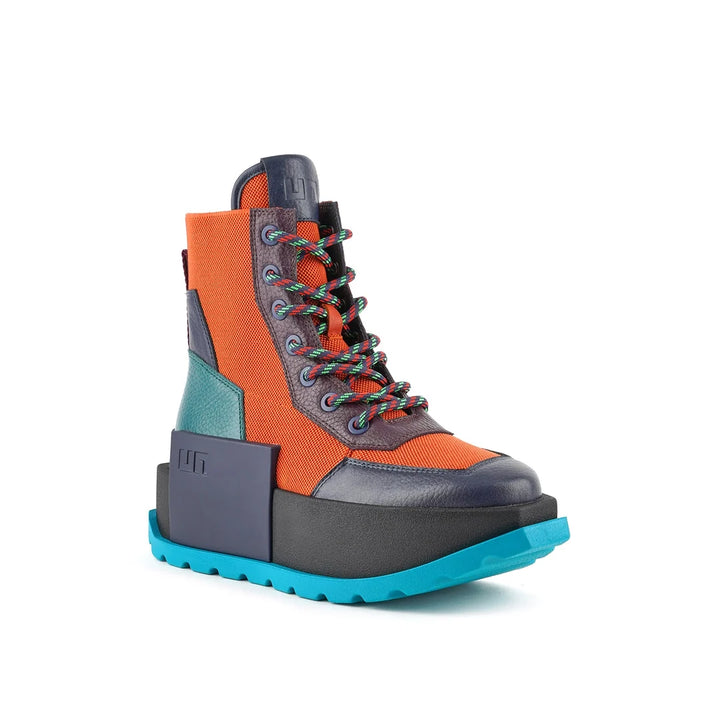 United Nude Roko Combat Bungee Botki Damskie na Platformie Pomarańczowe