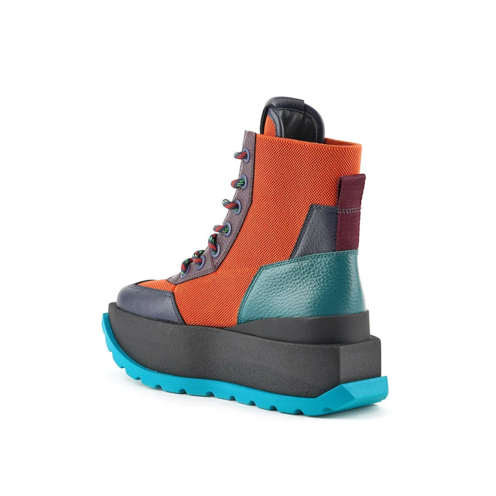 United Nude Roko Combat Bungee Botki Damskie na Platformie Pomarańczowe