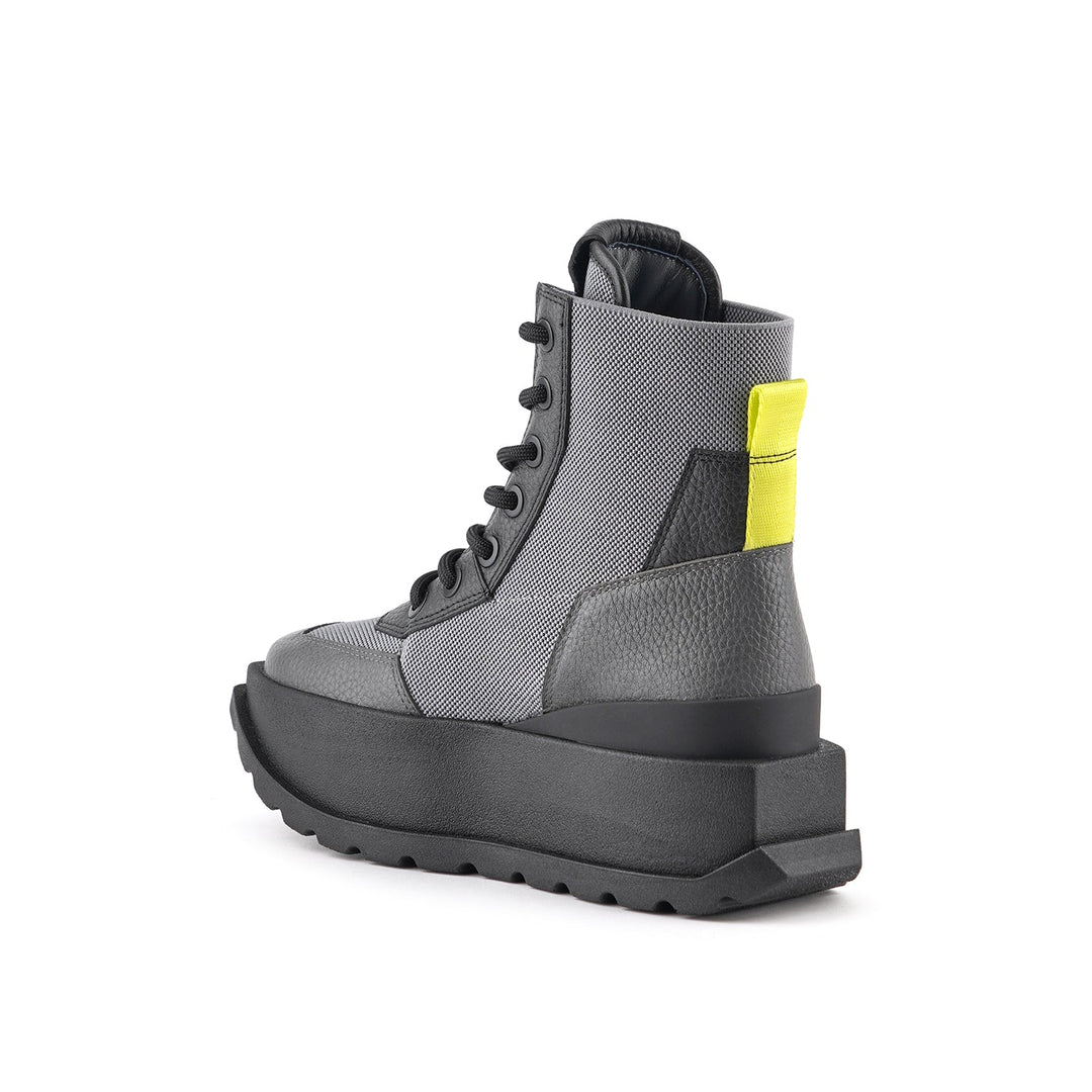 United Nude Roko Combat Future Grey Botki Damskie na Platformie Szare