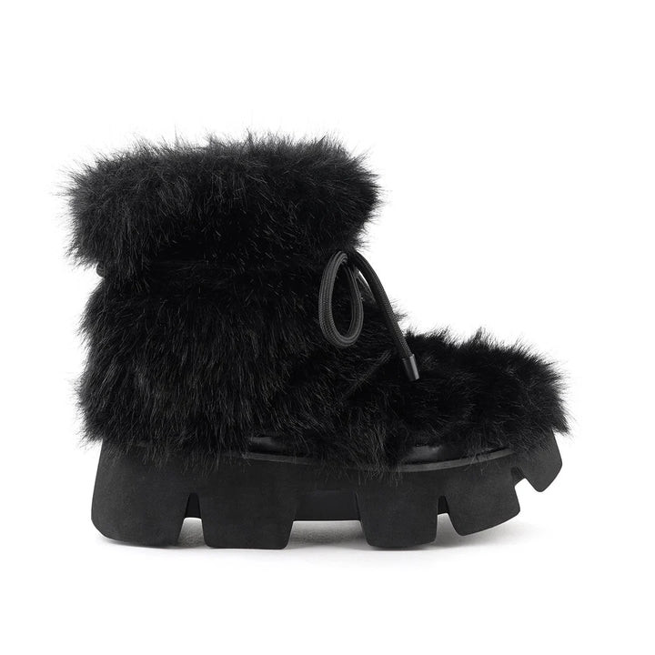 United Nude Stomper Fur Boot Black Botki Damskie Zimowe Czarne