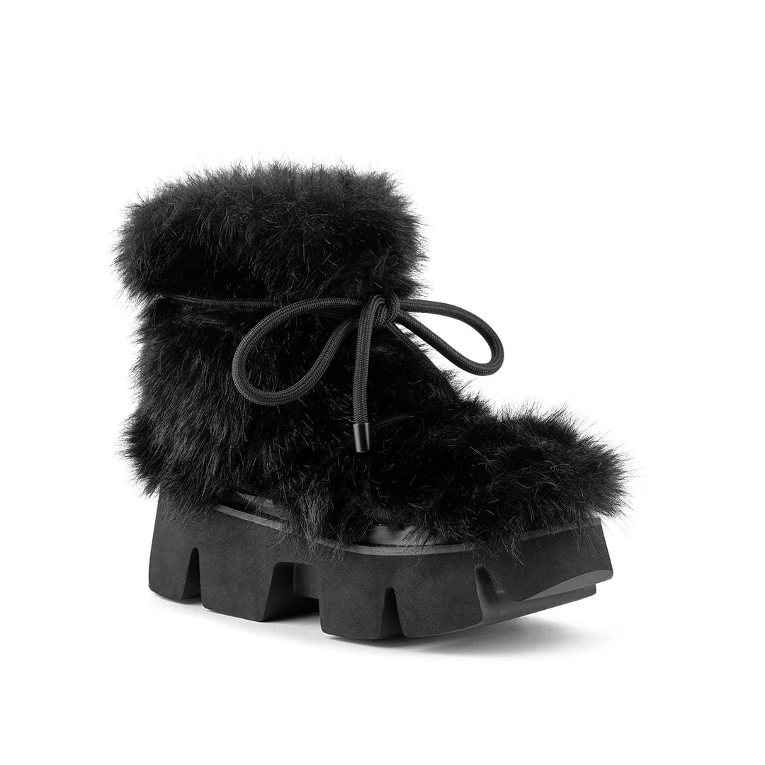 United Nude Stomper Fur Boot Black Botki Damskie Zimowe Czarne
