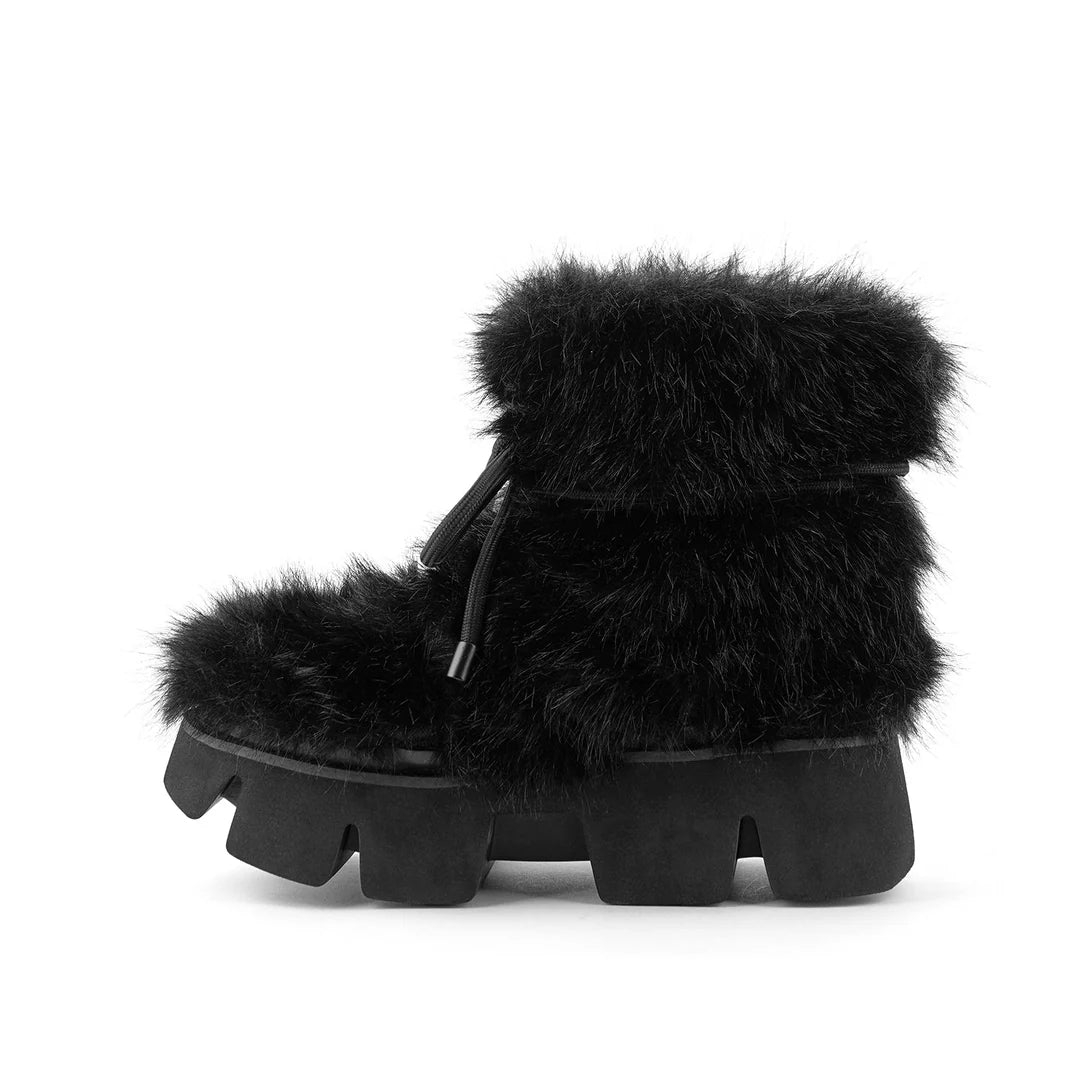 United Nude Stomper Fur Boot Black Botki Damskie Zimowe Czarne