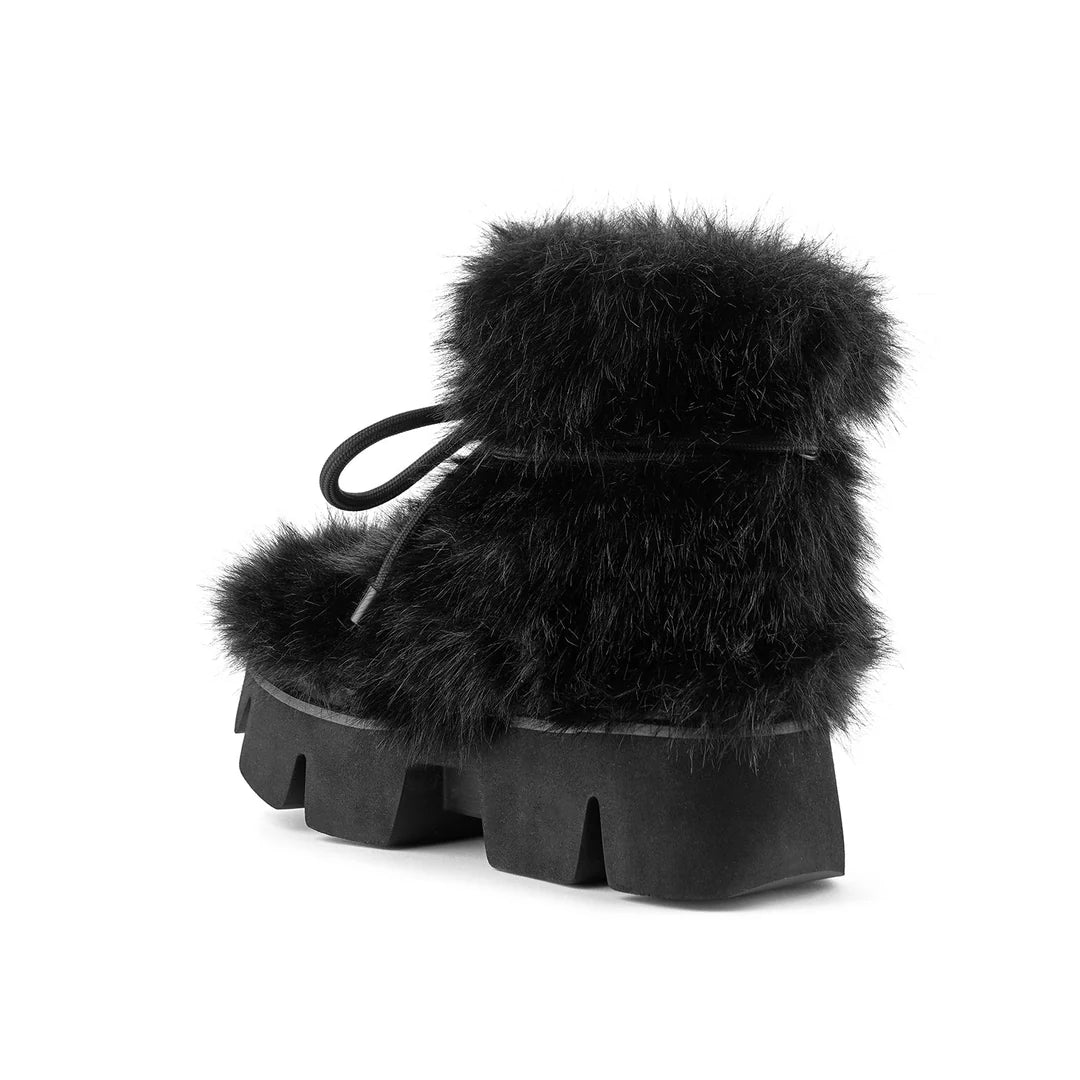 United Nude Stomper Fur Boot Black Botki Damskie Zimowe Czarne
