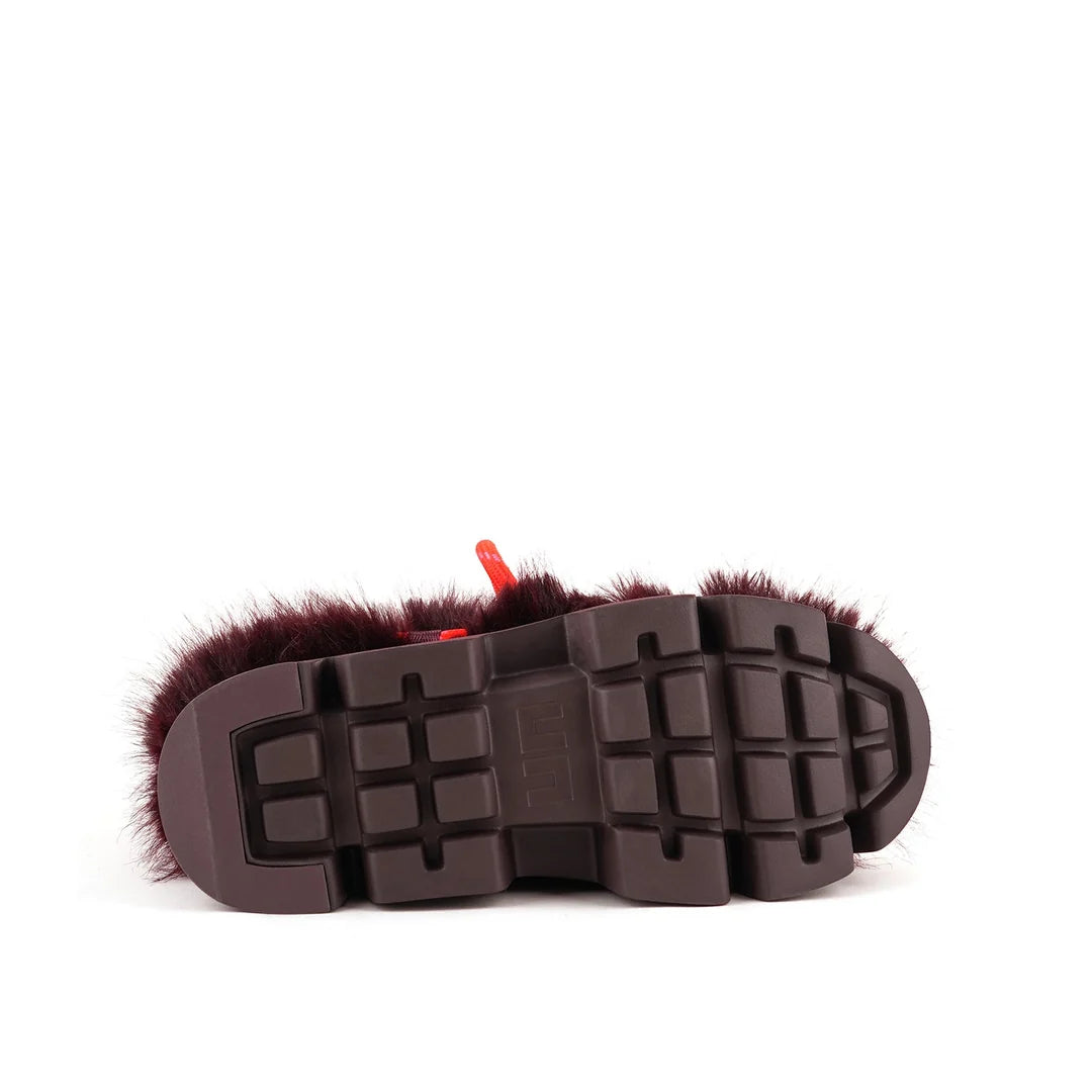 United Nude Stomper Fur Boot Cherry Mix Botki Damskie Zimowe Bordowe