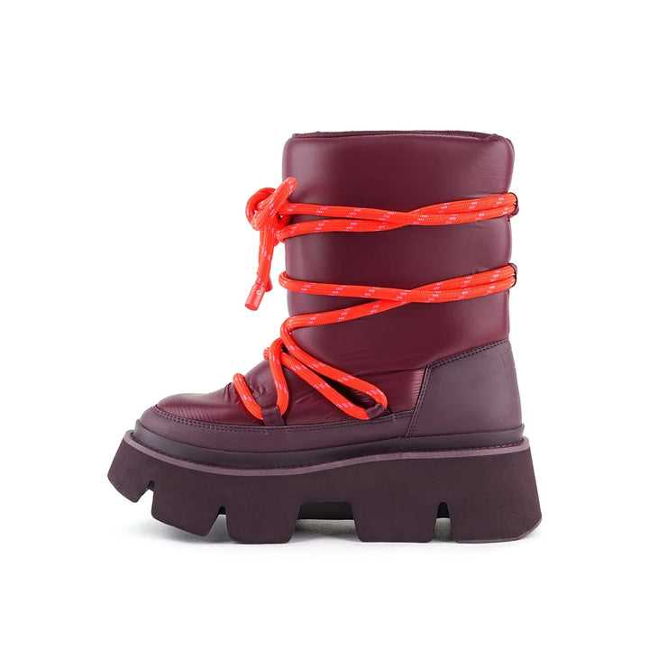 United Nude Stomper Snow Boot Cherry Mix Botki Damskie Zimowe Na Platformie Bordowe