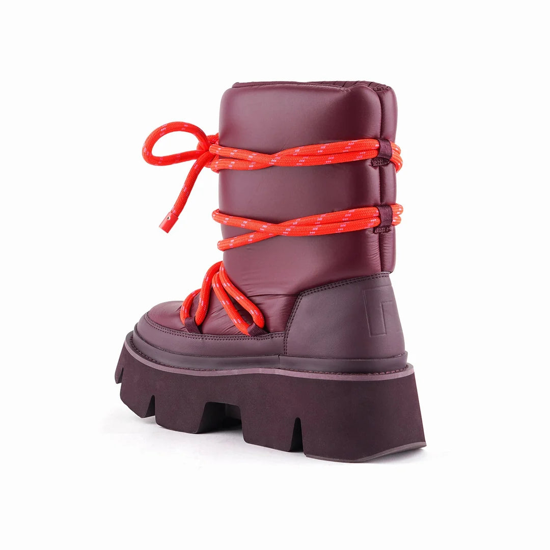 United Nude Stomper Snow Boot Cherry Mix Botki Damskie Zimowe Na Platformie Bordowe