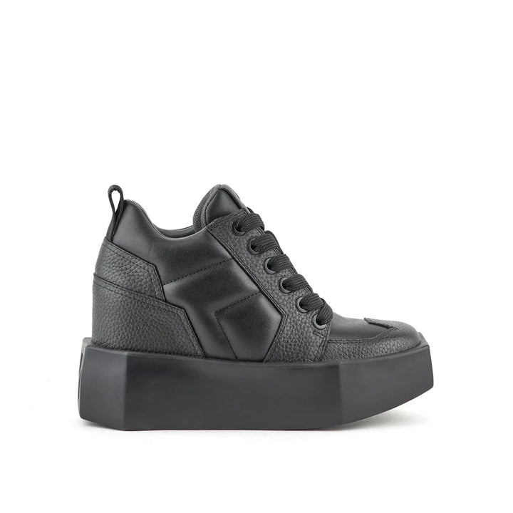 United Nude Stone Court Mid Black Sneakersy Damskie Na Platformie Czarne