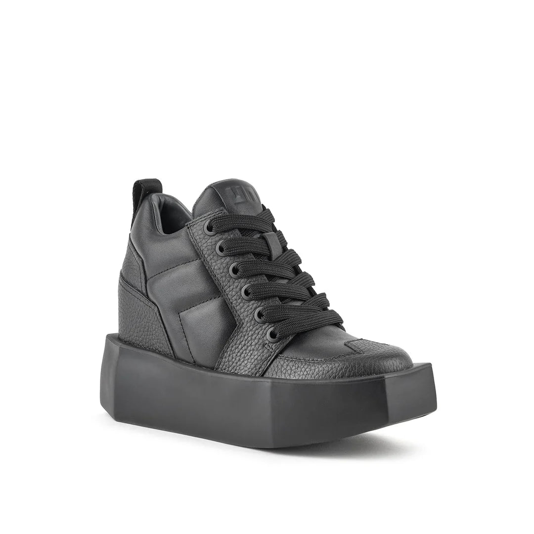 United Nude Stone Court Mid Black Sneakersy Damskie Na Platformie Czarne