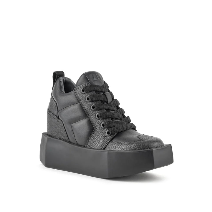 United Nude Stone Court Mid Black Sneakersy Damskie Na Platformie Czarne