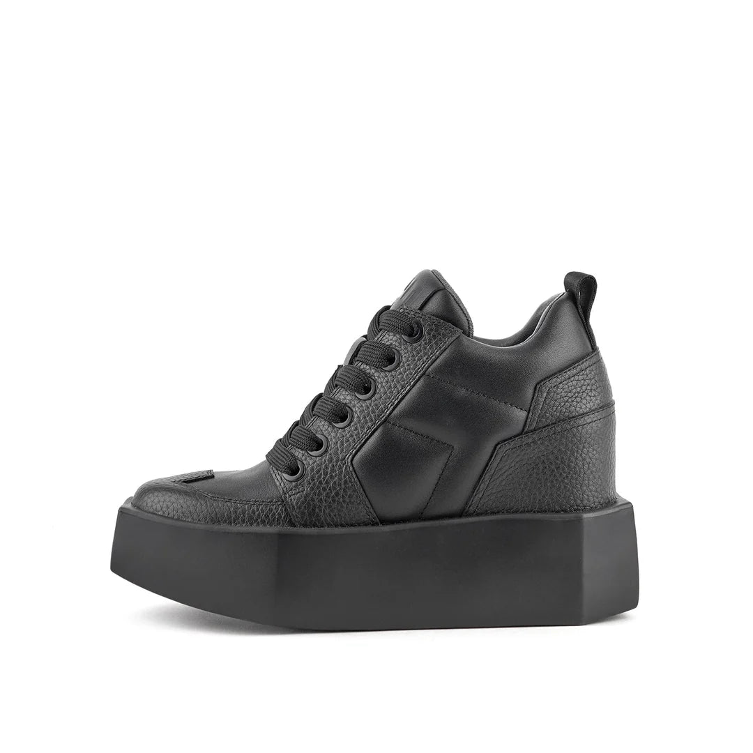 United Nude Stone Court Mid Black Sneakersy Damskie Na Platformie Czarne