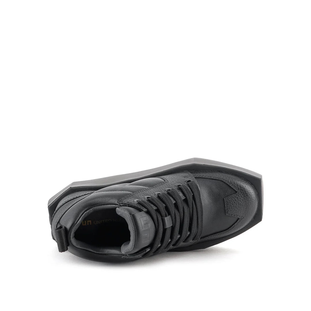 United Nude Stone Court Mid Black Sneakersy Damskie Na Platformie Czarne
