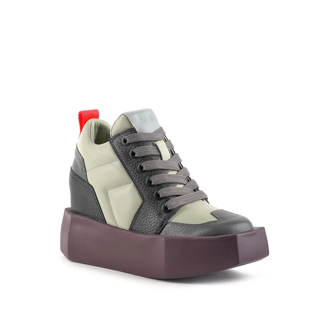 United Nude Stone Court Mid Sustained Grey Sneakersy Damskie Na Platformie Szare