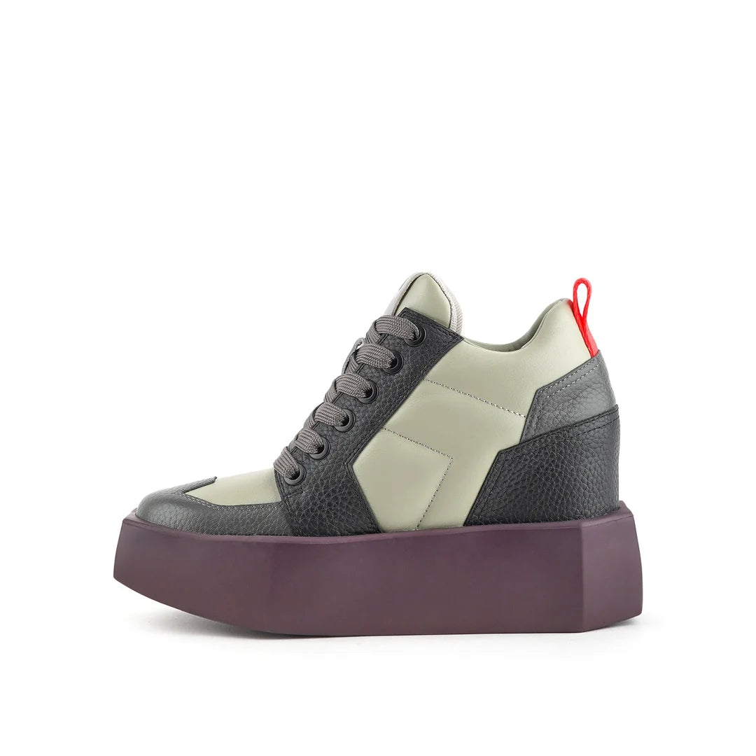 United Nude Stone Court Mid Sustained Grey Sneakersy Damskie Na Platformie Szare