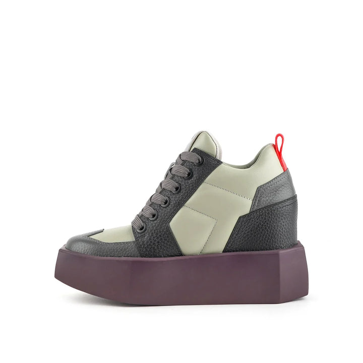 United Nude Stone Court Mid Sustained Grey Sneakersy Damskie Na Platformie Szare