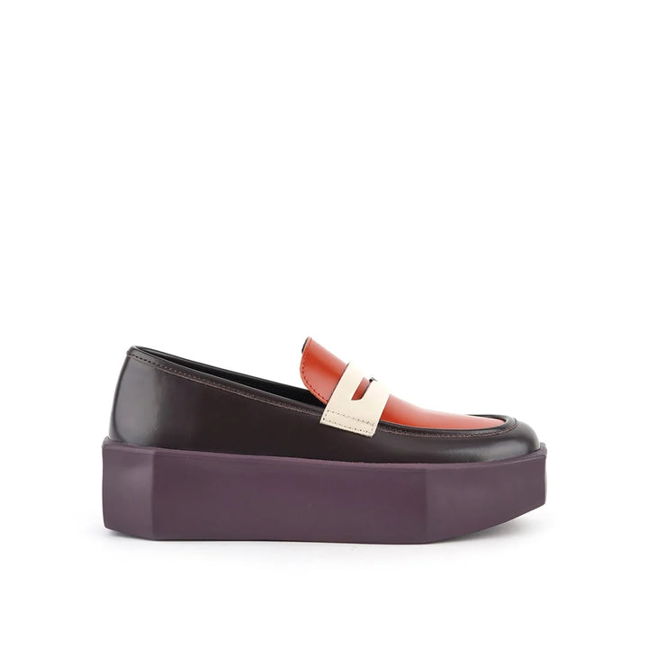 United Nude Stone Loafer Lo Cocoa Mix Mokasyny Na Platformie Damskie Brązowe