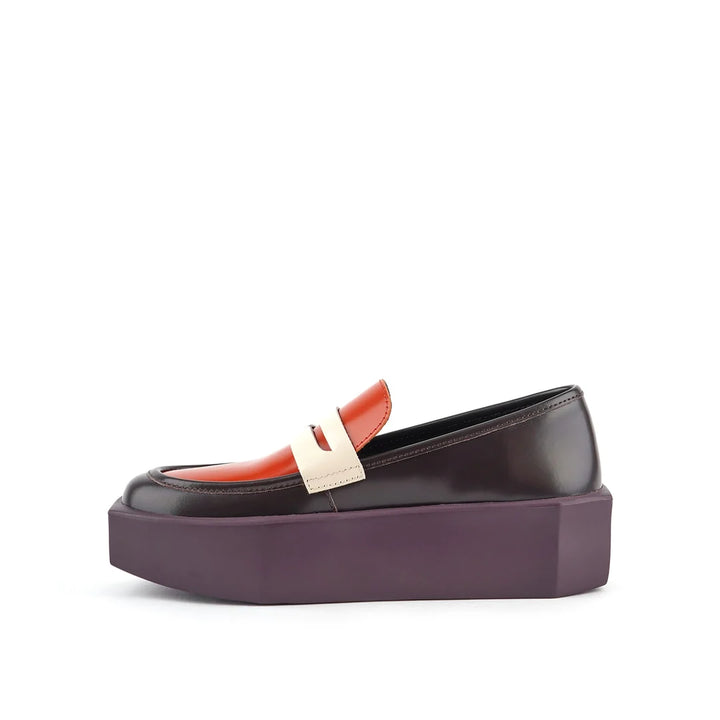 United Nude Stone Loafer Lo Cocoa Mix Mokasyny Na Platformie Damskie Brązowe