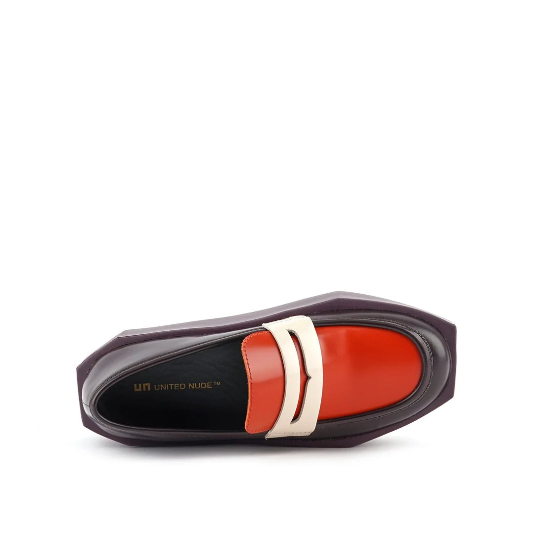 United Nude Stone Loafer Lo Cocoa Mix Mokasyny Na Platformie Damskie Brązowe