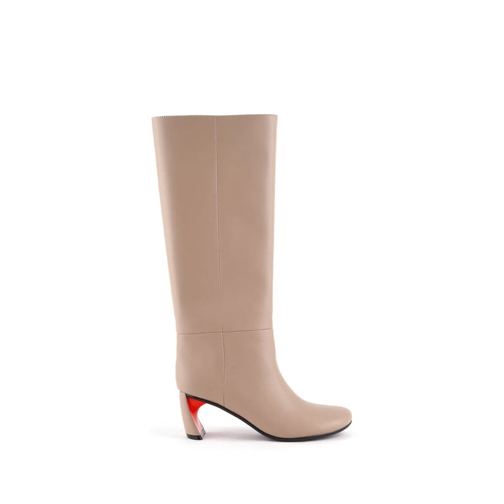 United Nude Zuma Boot Mid Taupe Kozaki Na Obcasie Damskie Beżowe