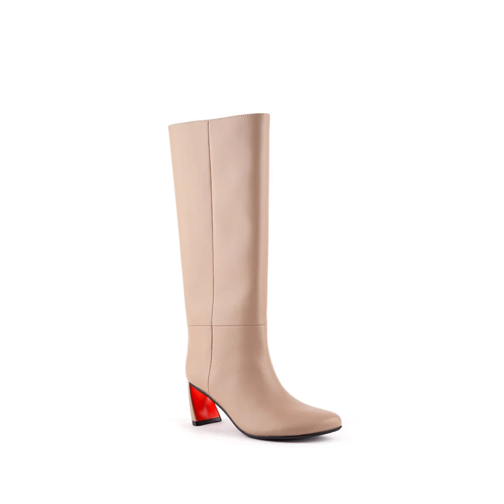United Nude Zuma Boot Mid Taupe Kozaki Na Obcasie Damskie Beżowe