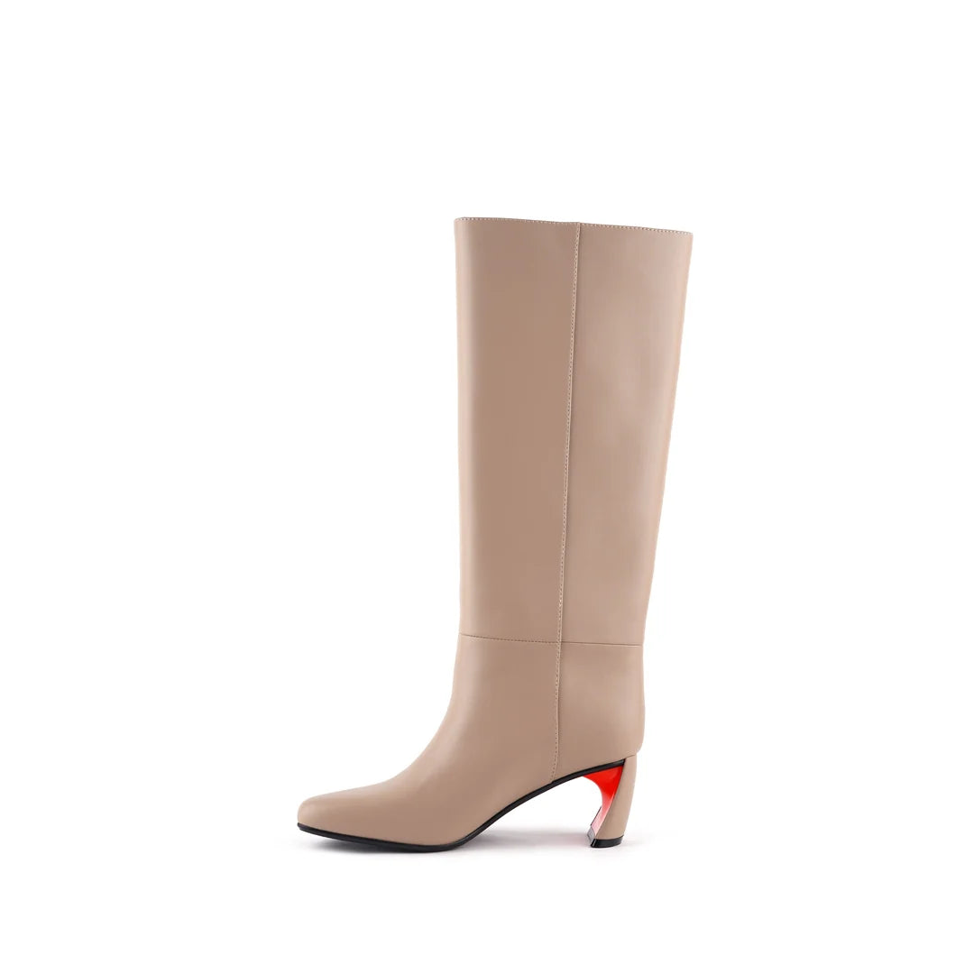 United Nude Zuma Boot Mid Taupe Kozaki Na Obcasie Damskie Beżowe