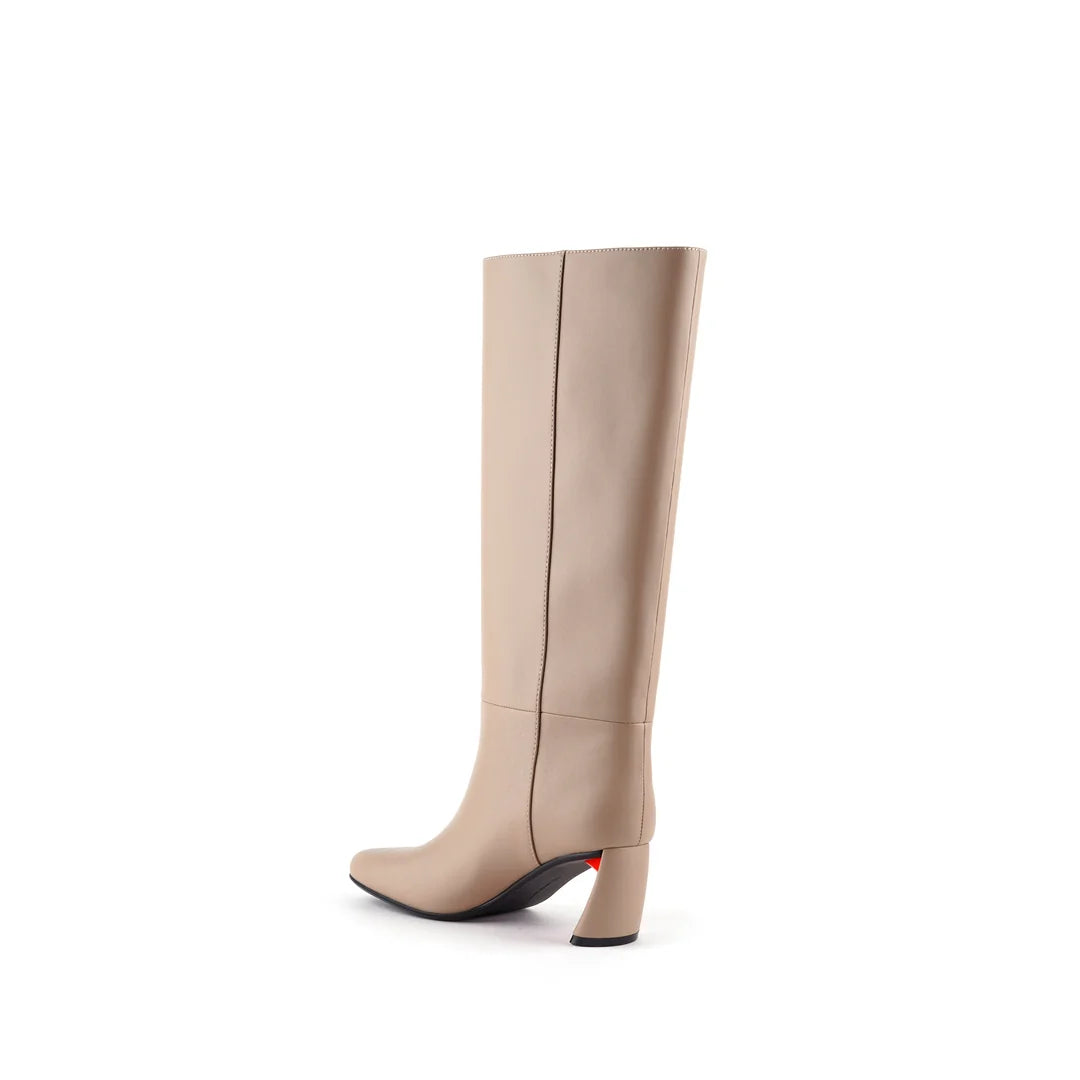United Nude Zuma Boot Mid Taupe Kozaki Na Obcasie Damskie Beżowe