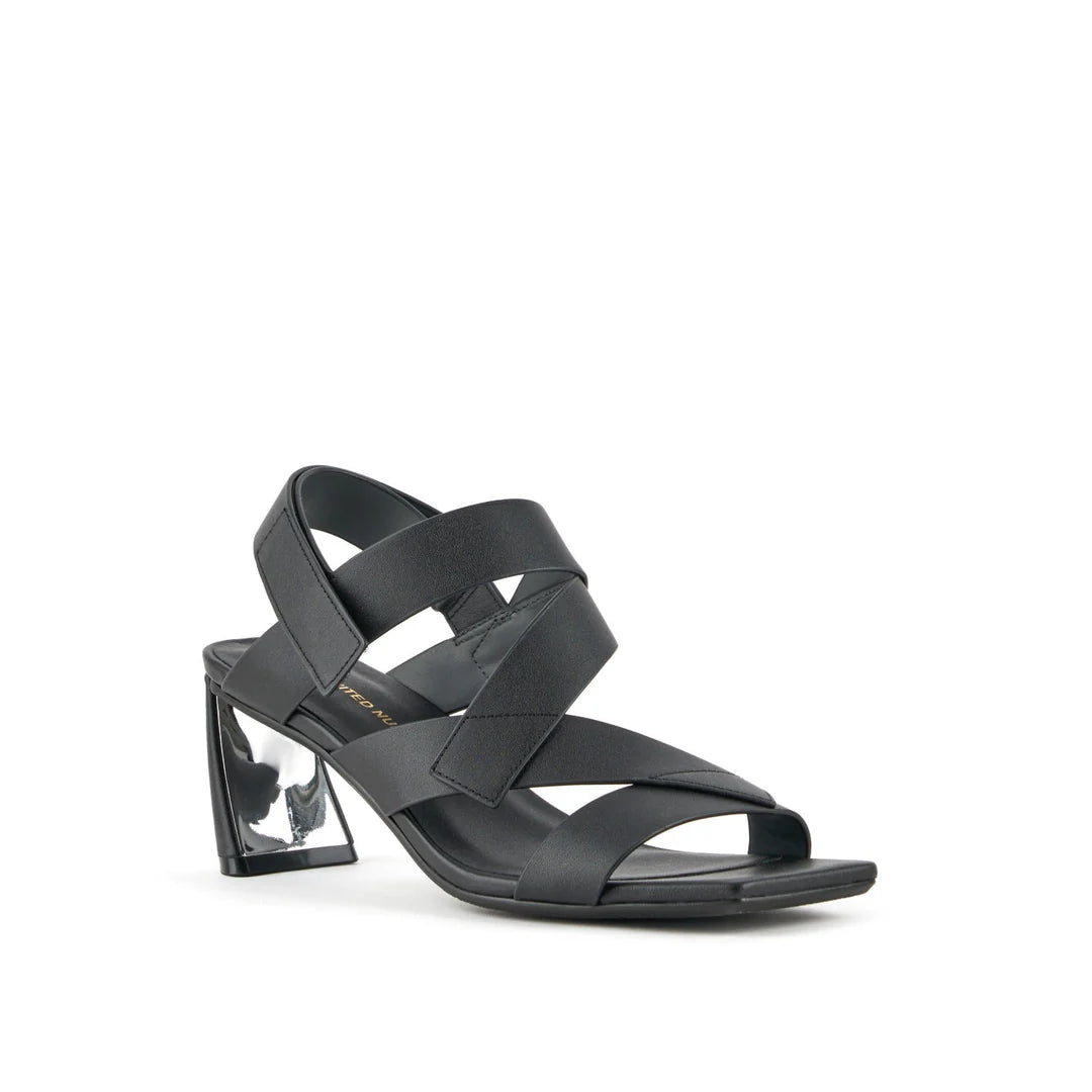 United Nude Zuma Straps Mid Black Sandały Damskie na Obcasie Czarne