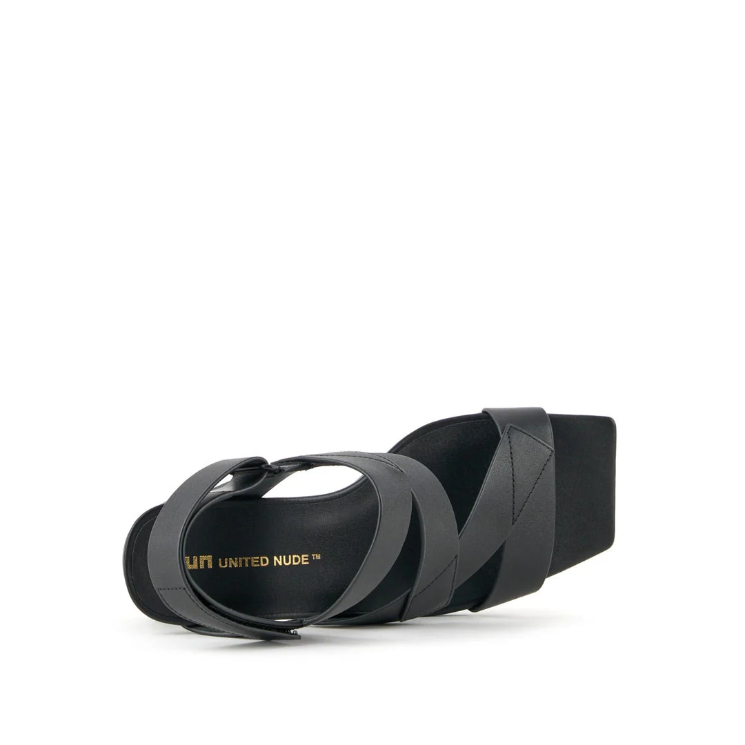 United Nude Zuma Straps Mid Black Sandały Damskie na Obcasie Czarne
